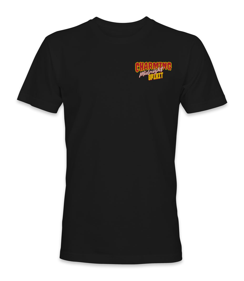 Charming Midnight Spirit Halloween Tee | Retro Devil Girl Shirt | Hell's Halloween Hottie