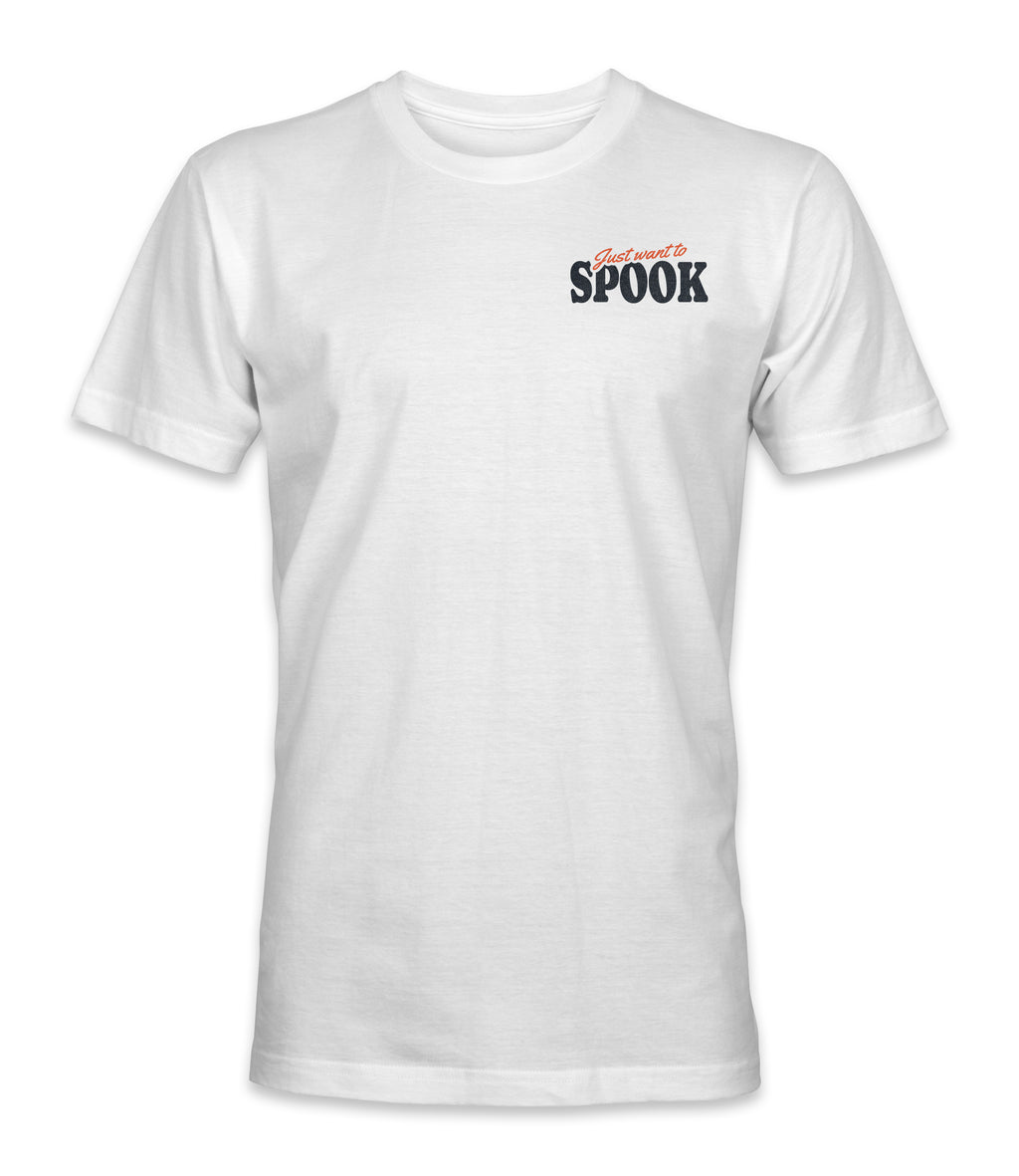 Just Want To Spook | Retro Pumpkin Design | White Tee