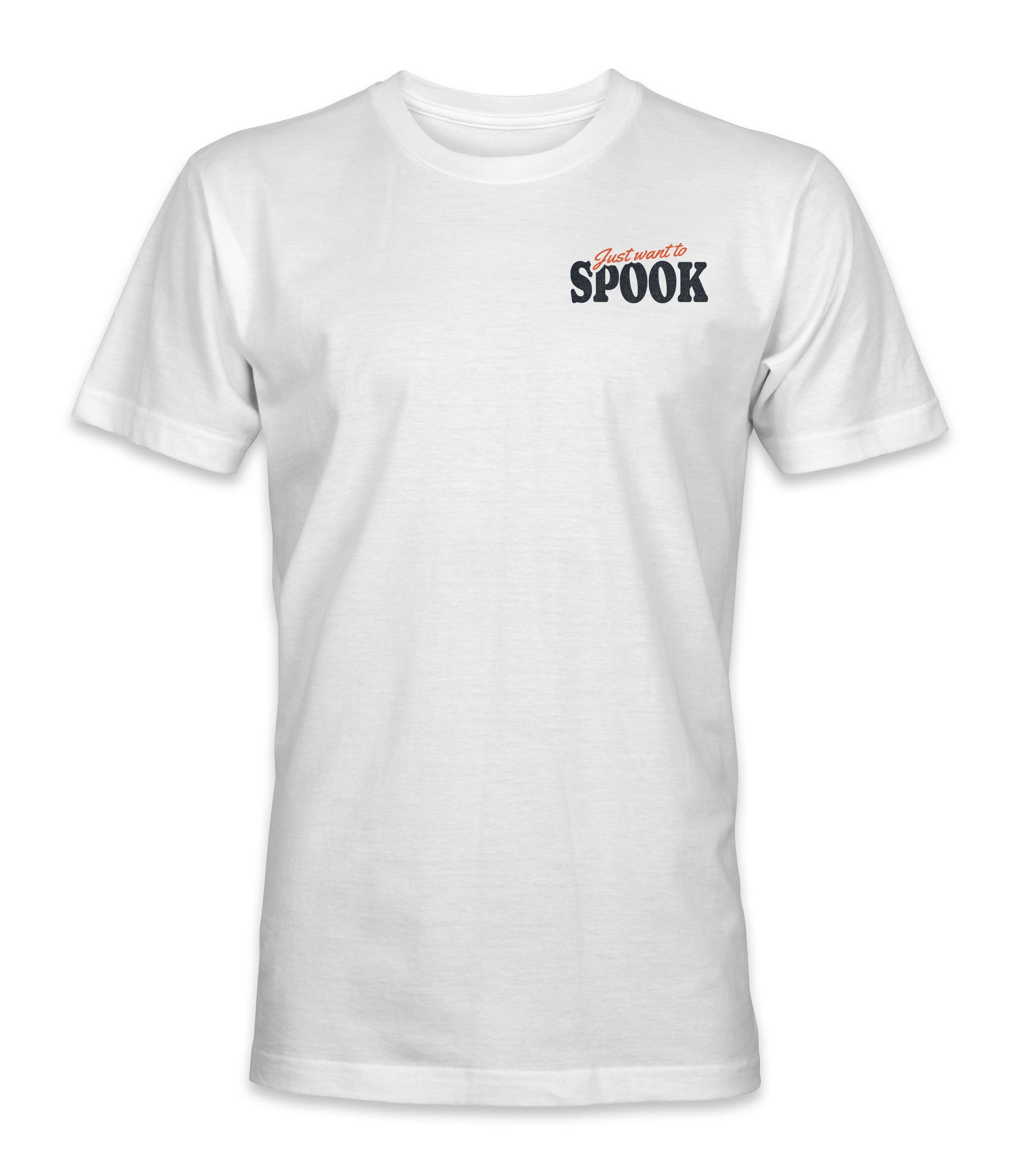 Just Want To Spook | Retro Pumpkin Design | White Tee