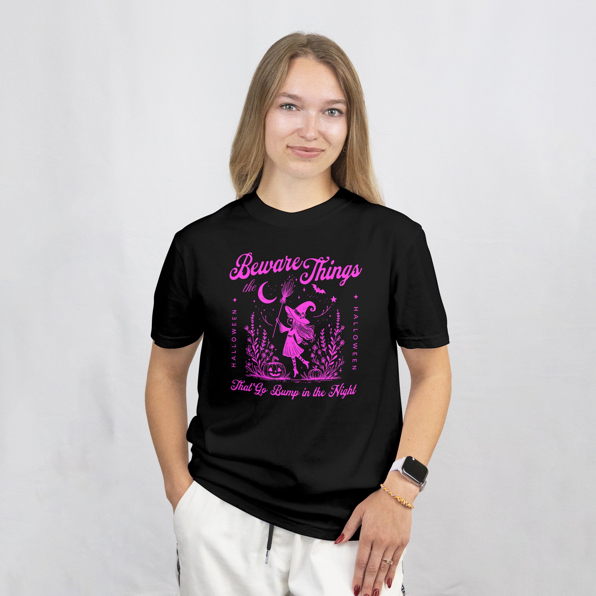 "BEWARE THE THINGS THAT GO BUMP IN THE NIGHT" HALLOWEEN WITCH T-SHIRT